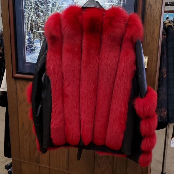 Fox Fur and Lamb Leather Moto Jacket - Picture 5 of 5